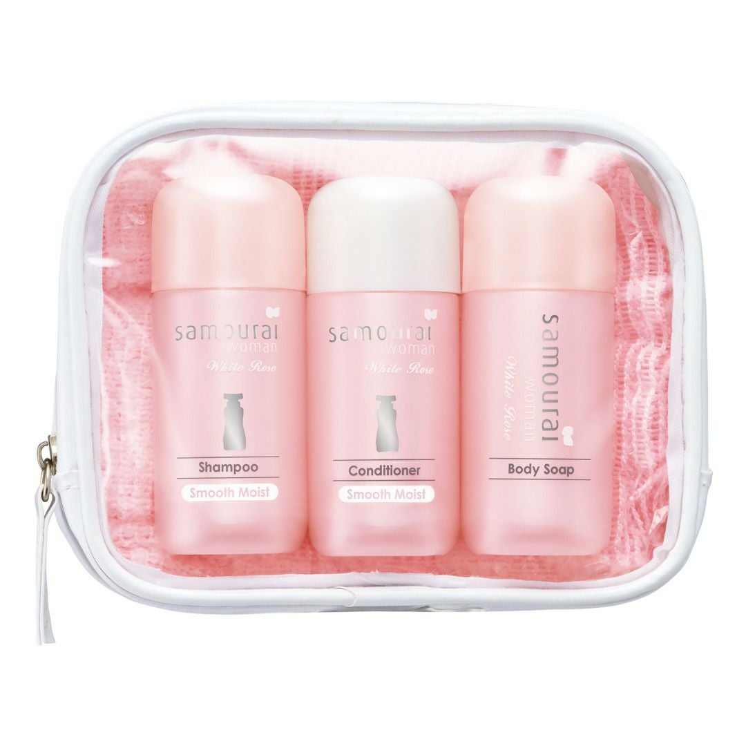 サムライウーマン　ホワイトローズ　トラベルセット　スムースモイスト　40mL×3＋1枚
